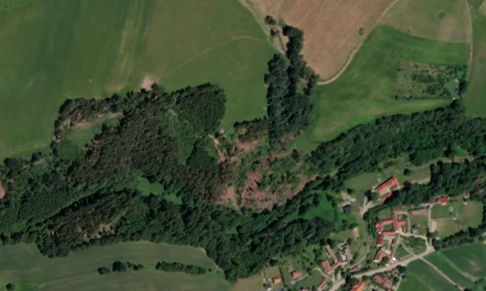 Vítkův hrádek – letecký pohled