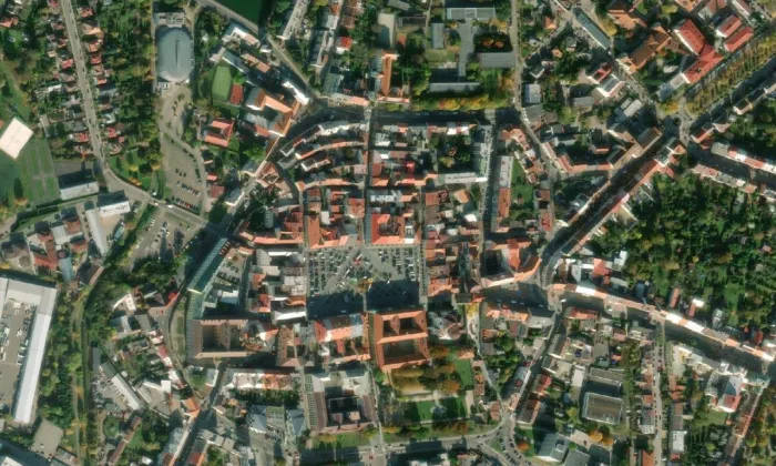 Valdická brána – letecký pohled