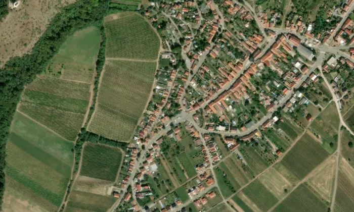 Viniční dům čp. 145 – letecký pohled