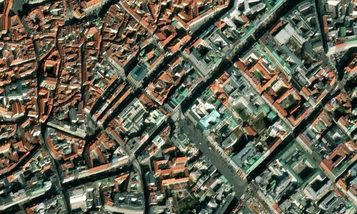 Wimmerův palác – letecký pohled