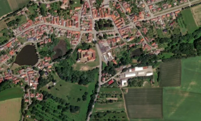 zámek Červená Řečice – letecký pohled