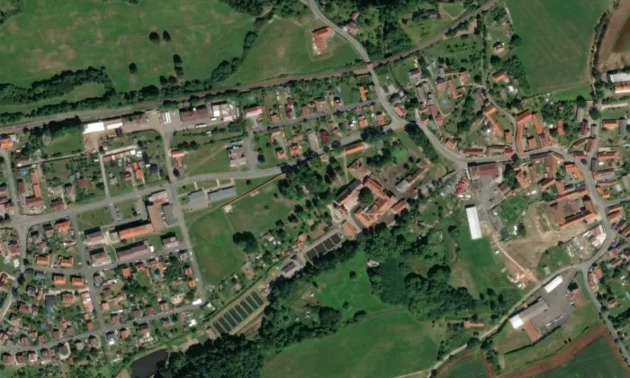 zámek Žichovice – letecký pohled