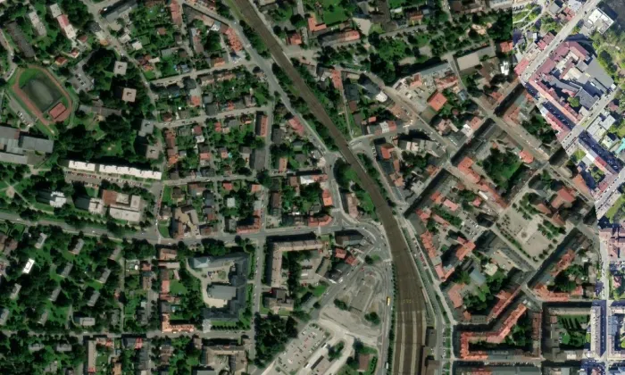 zámek Brandýs – letecký pohled