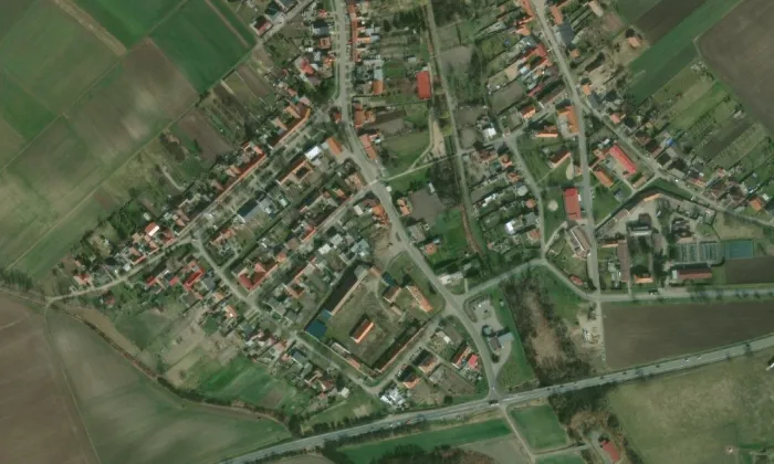 Zámek Branišovice – letecký pohled
