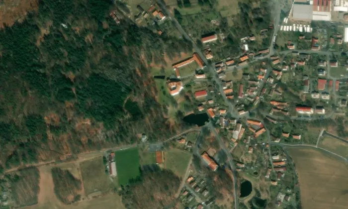 Zámek Chanovice – letecký pohled