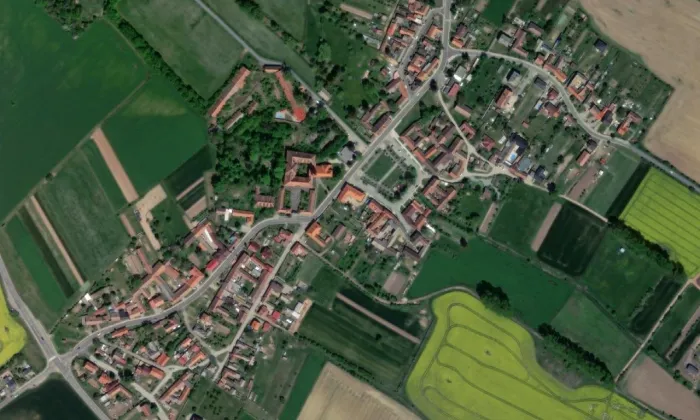 zámek Dalešice – letecký pohled