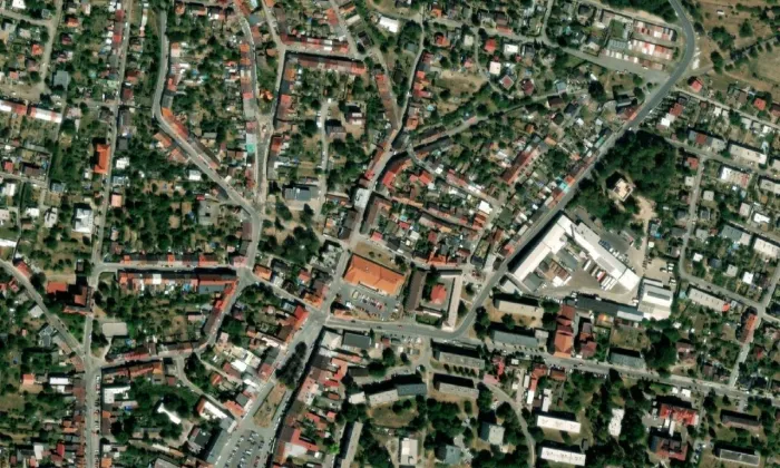 zámek Hořice s tvrzí – letecký pohled