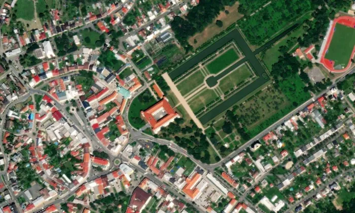 zámek Holešov – letecký pohled