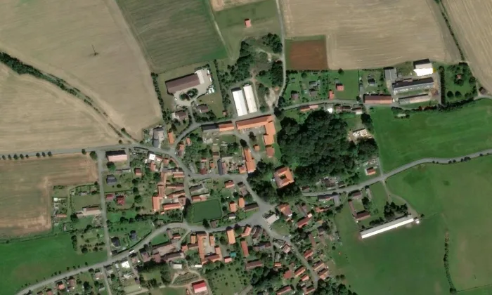 zámek Kanice – letecký pohled