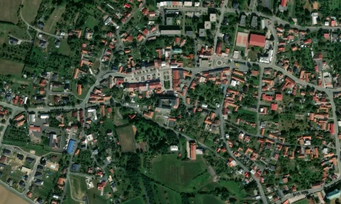 Zámek Kelč – letecký pohled