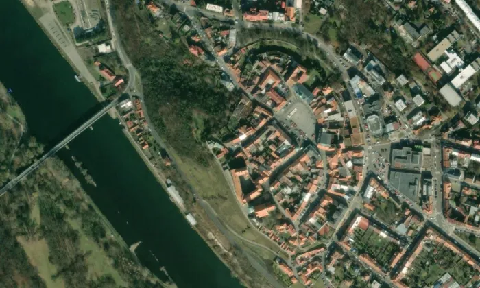 zámek Mělník – letecký pohled