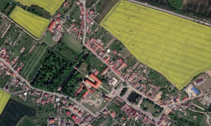 zámek Myslibořice – letecký pohled