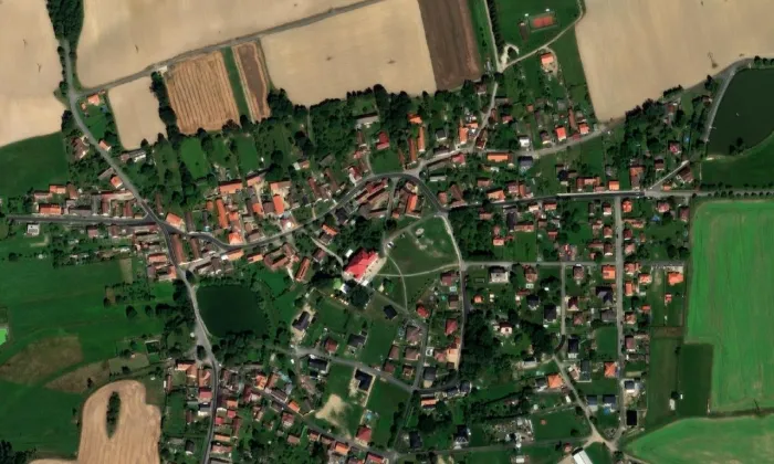 Zámek Myslkovice – letecký pohled