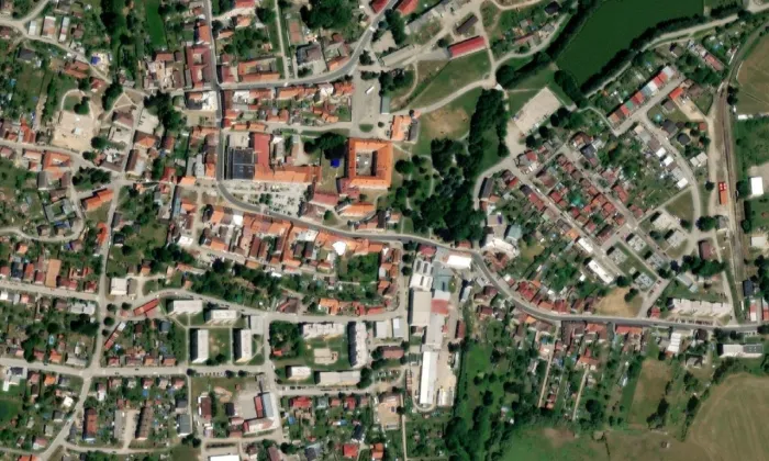 Zámek Nová Bystřice – letecký pohled