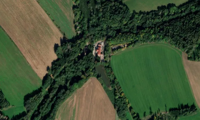 zámek Nový Dvůr (Nový Dvůr) – letecký pohled