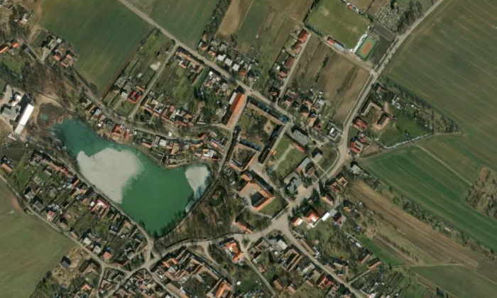 zámek Nové Syrovice – letecký pohled