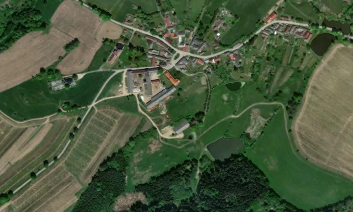 zámek Palupín – letecký pohled