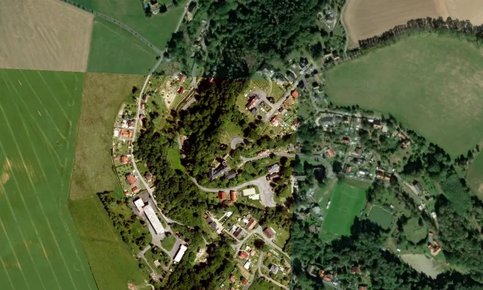 zámek Starý Hrozňatov – letecký pohled