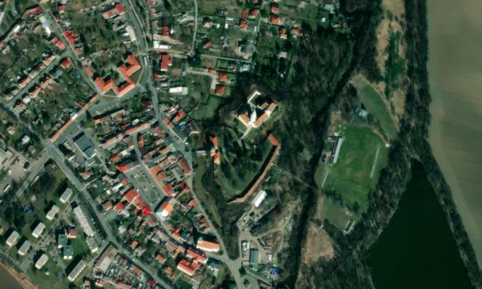 zámek Tovačov – letecký pohled