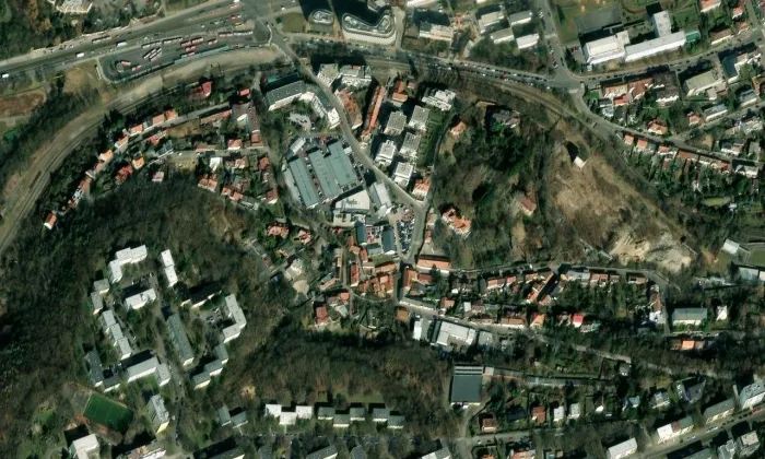 zámek Veleslavín – letecký pohled