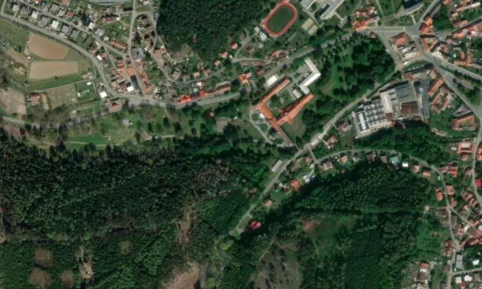 zámek Velké Opatovice – letecký pohled