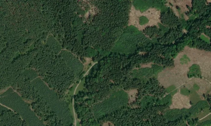 Zbyny – letecký pohled