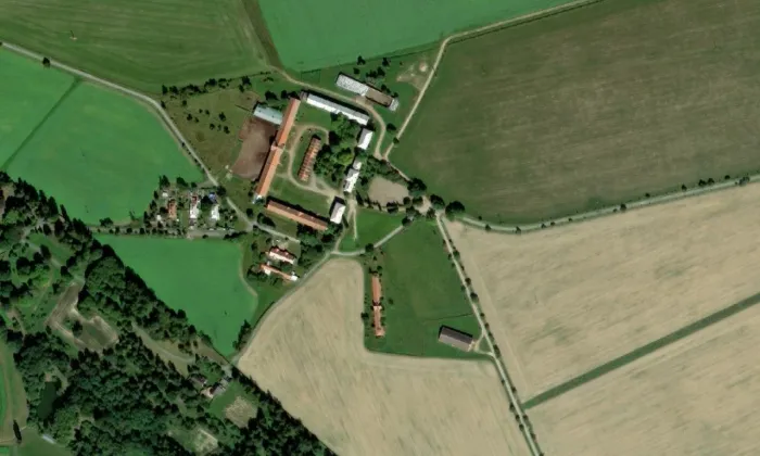 Zemědělský dvůr Amálie – letecký pohled