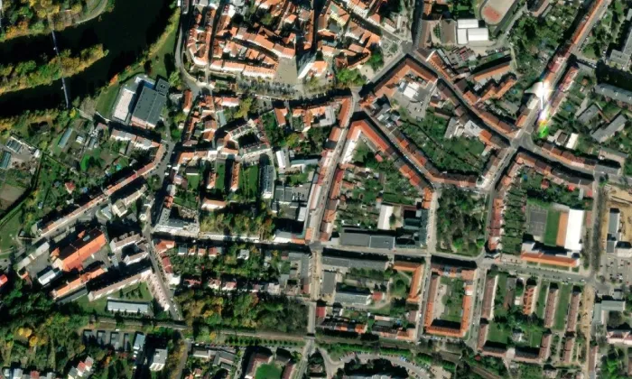 Zeyerova – letecký pohled