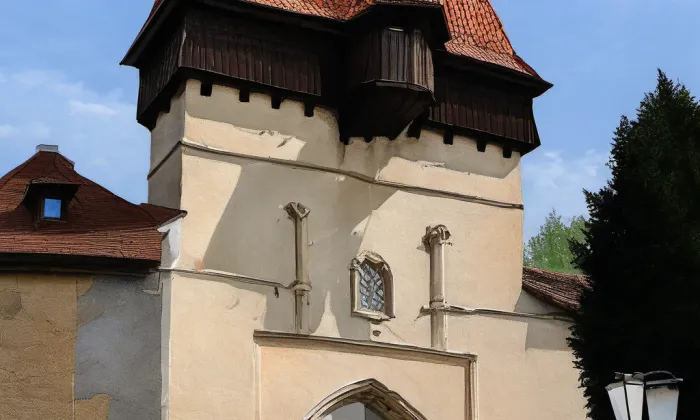Žatecká brána (Louny) – akvarel
