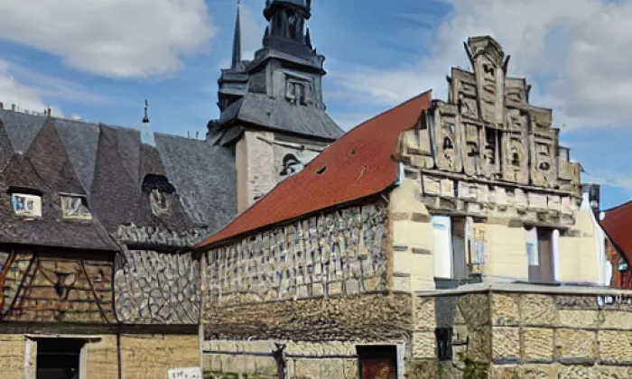 Želivský klášter – akvarel