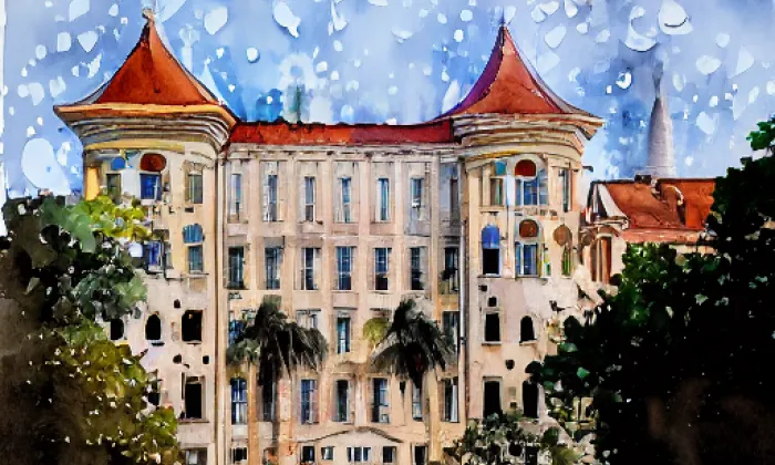 Černínský palác v Praze – akvarel