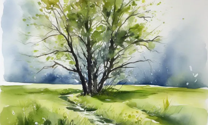 Arboretum ČZU v Kostelci nad Černými lesy – akvarel