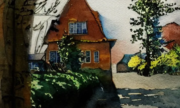 Bartelmusova vila – akvarel