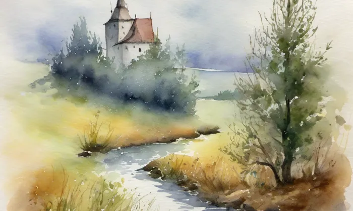 Bludovský hrad – akvarel