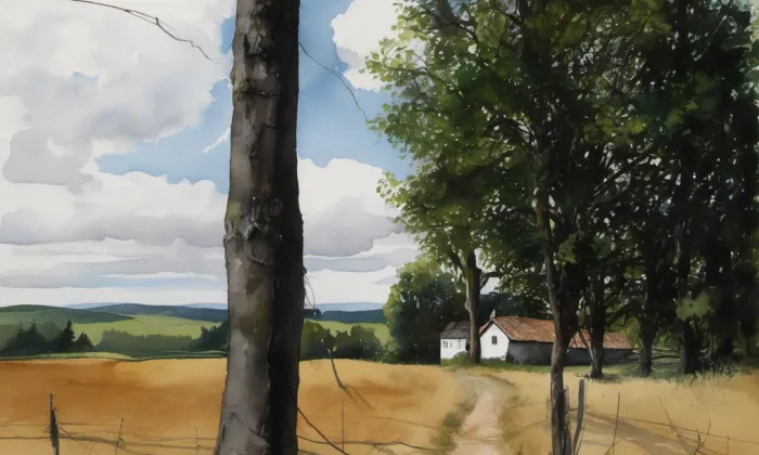 Boží muka Chlebíčkovská – akvarel