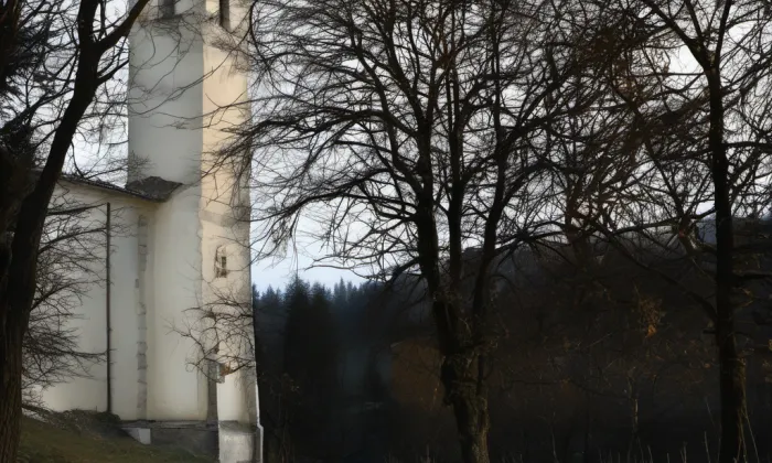 Boží muka u silnice západně od Drážkova – noc