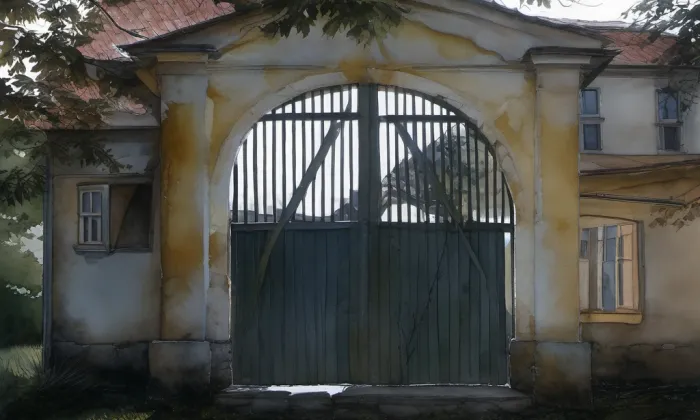 Brána usedlosti čp. 13 – akvarel