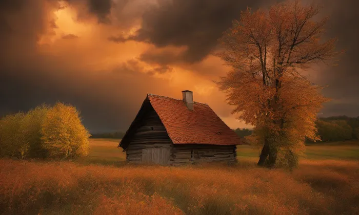 Budova školy v Hůrkách – autumn