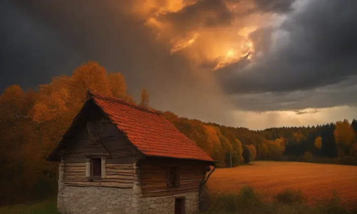 Budova spořitelny a muzea,  Železný Brod – autumn