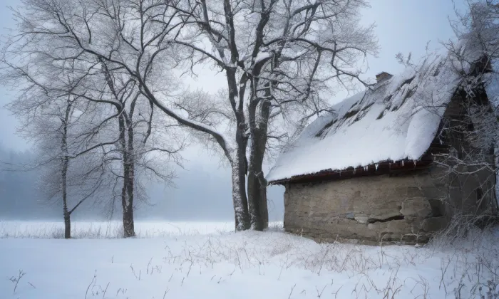 Budova spořitelny a muzea,  Železný Brod – winter