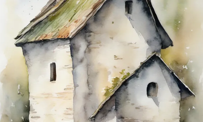 Butovický hřbitov – akvarel