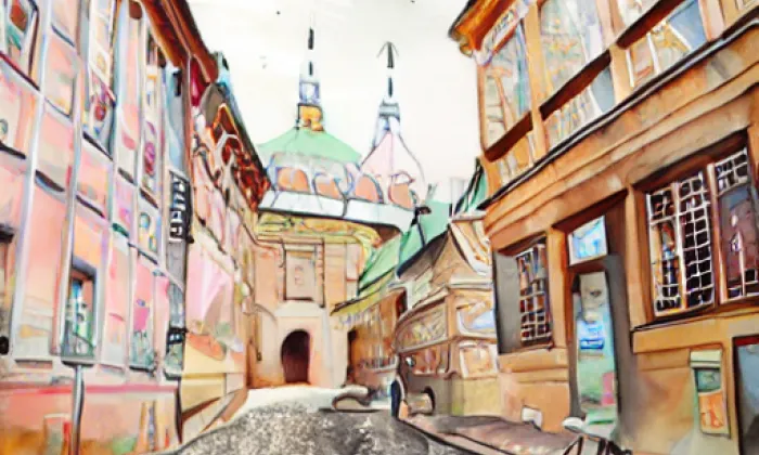Cihelná (Malá Strana) – akvarel