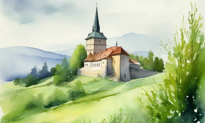 Děpoltovice – akvarel