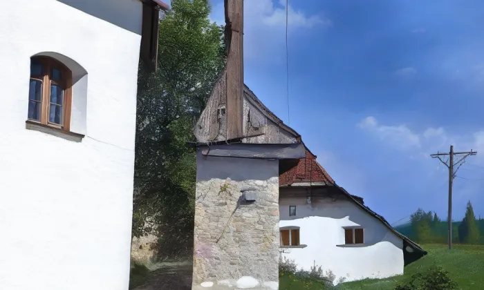 Dva litinové kříže s kamennými podstavci – spring
