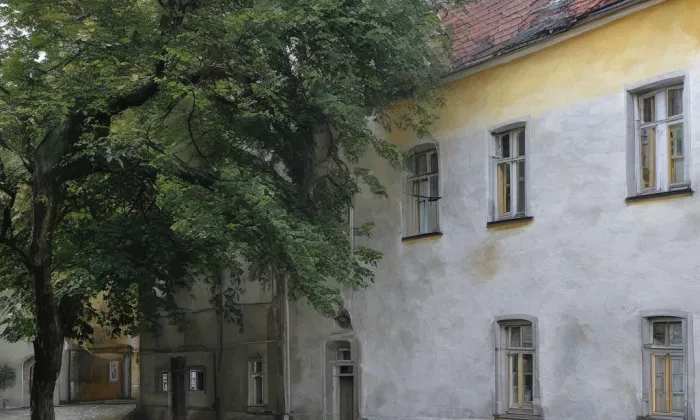 Dvorní křídlo – akvarel