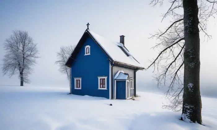 evangelický kostel (Újezd u Brna) – winter