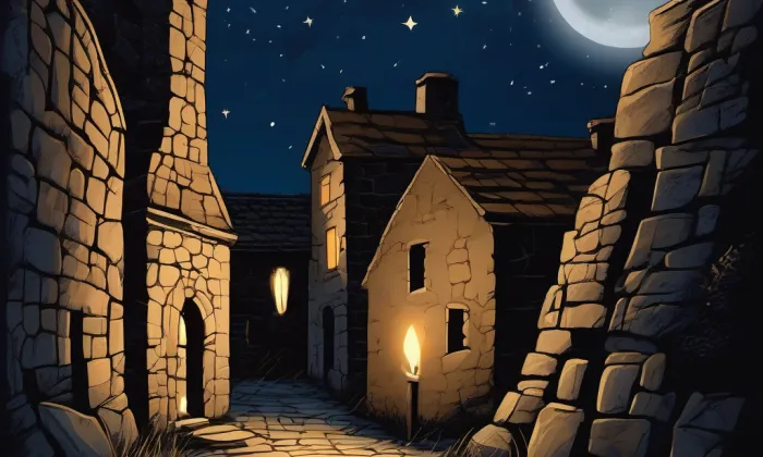Evangelický kostel (Prostřední Suchá) – noc