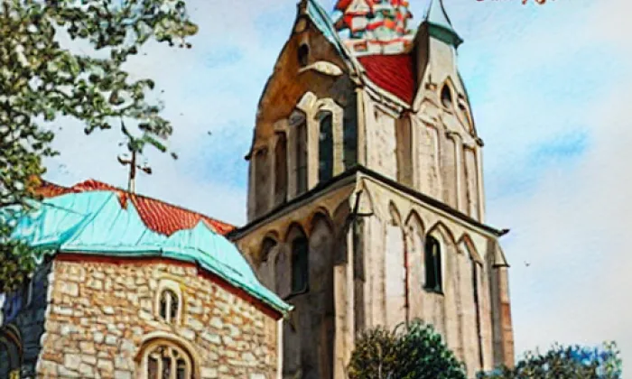 Evangelický kostel (Třinec) – akvarel
