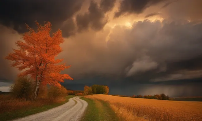evangelický kostel v České Kamenici – autumn