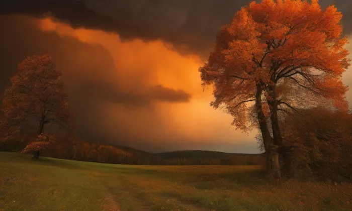evangelický kostel v Hrubé Vrbce – autumn